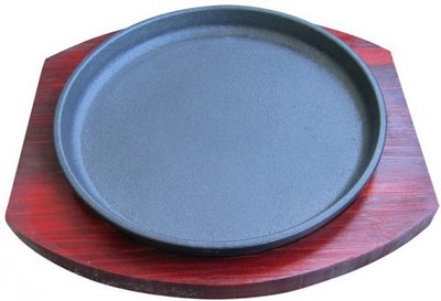 Сковорода 19 см чавунна, з дерев'яною підставкою Empire М-9934 EM-9934 фото