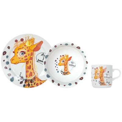Дитячий набір посуду Limited Edition Pretty Giraffe YF6025 3 предмети 1447513722 фото