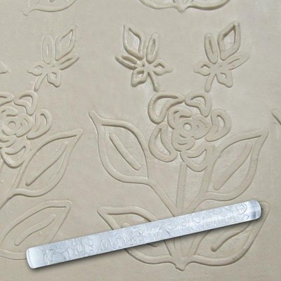 Скалка кондитерська текстурна Empire Троянда на гілочці EM-8936 21 см EM-8936 фото
