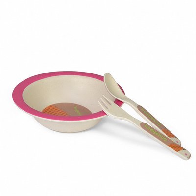 Дитячий набір посуду Fissman Їжачок PT-8345-3 3 предмети рожевий PT-8349-3 фото
